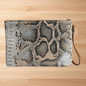Anne Klein Snakeskin Print Wristlet Clutch NWOT